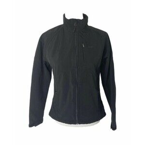 Double Diamond Women’s Jacket Black Sherpa Lined Full Zip Softshell Size Small